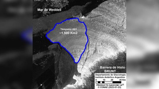 Monitorean con satélites el témpano que se desprendió en la Antártida: temen que afecte trayecto del Irízar
